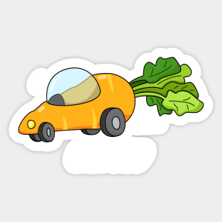 Car-Rod Cute Carrot Hot Rod Pun Sticker